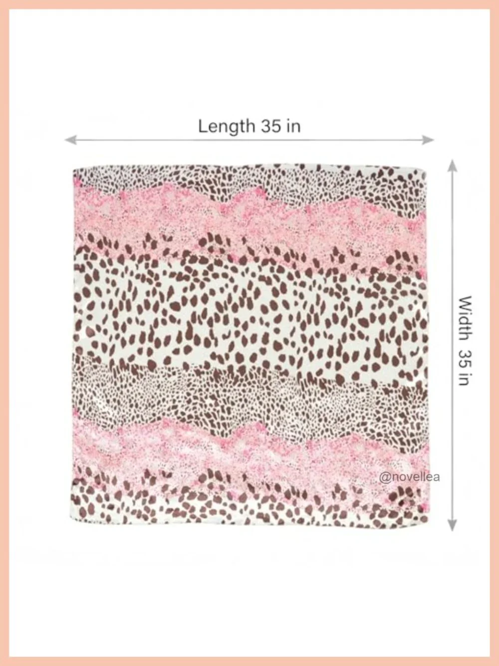 35 Inch Square Satin Scarf Leopard Print Silk Feel Hair Wrap Lightweight Shawl